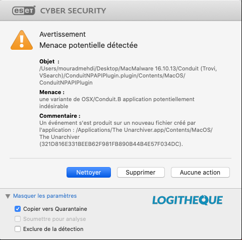 Cyber Security ESET Menace potentielle